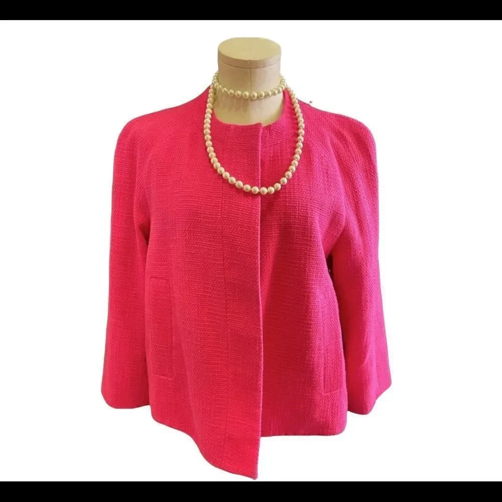 Chic Pink Liz Claiborne Button Front Blazer
